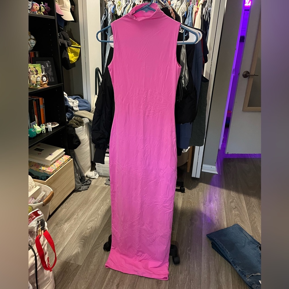 SKIMS Vibrant Pink Maxi Dress